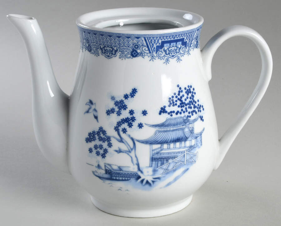 Chinese Garden Blue Coffee Pot No Lid by Emerald Collection-1