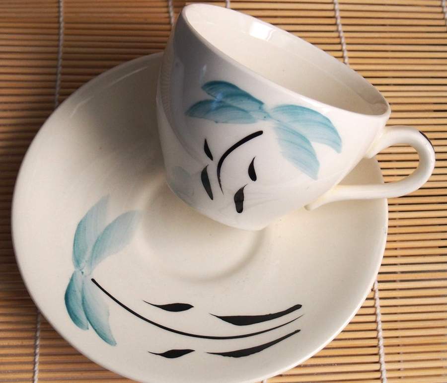 EAN60 Flat Cup & Saucer Set by Eastern China -1