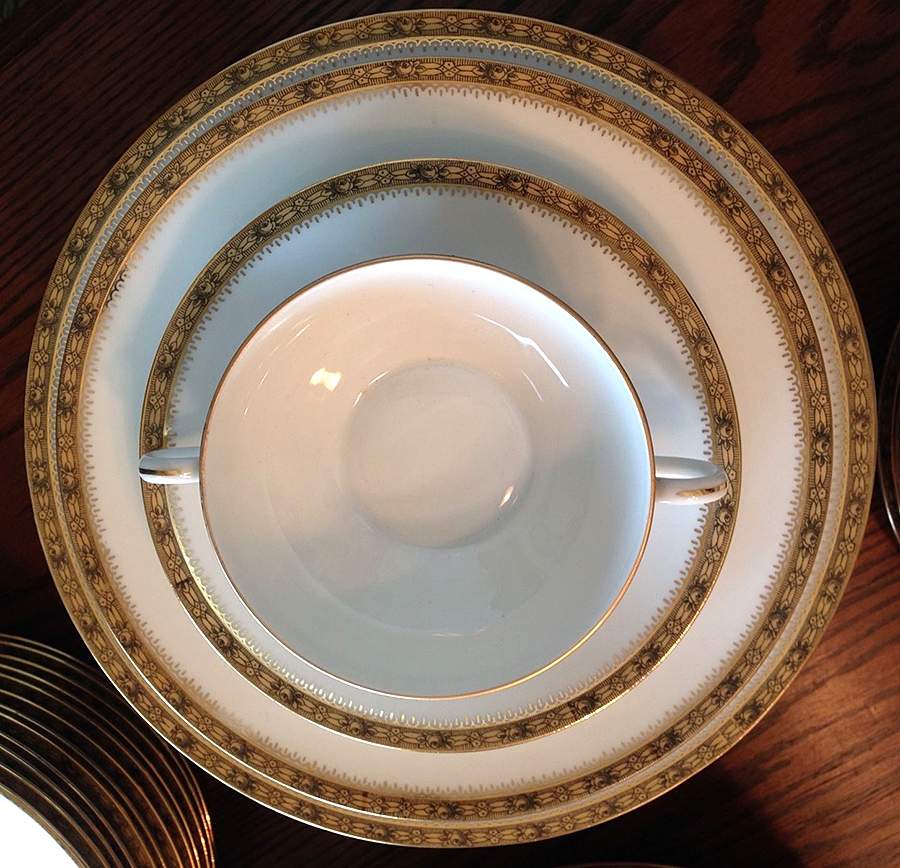 EPI471 Footed Cream Soup Bowl & Saucer Set by Epiag-1