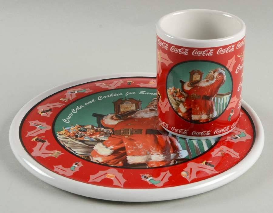 Coca Cola and Cookies for Santa Milk & Cookie Set (Cookie Plate & Mug) by Enesco-1