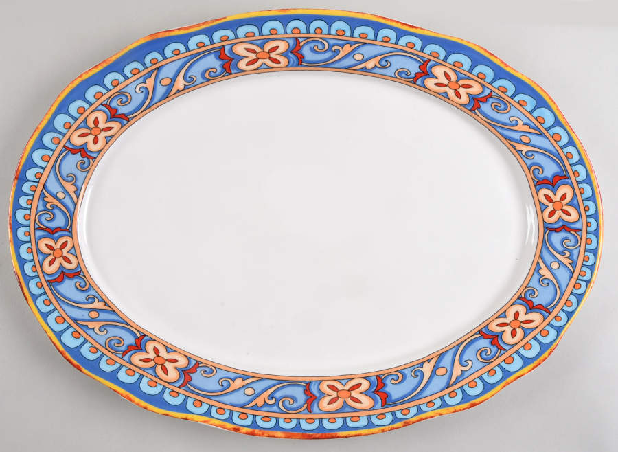 Duomo 18" Oval Serving Platter by Euro Ceramica-1