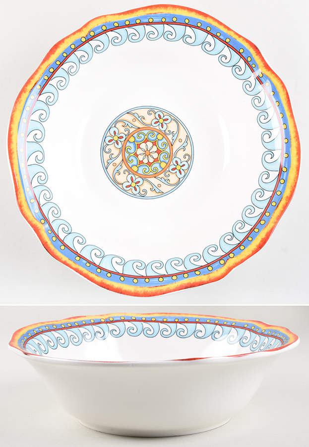 Duomo 11" Large Salad Serving Bowl by Euro Ceramica-1