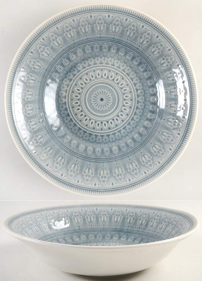 Fez Dove Grey 12" Round Serving Bowl by Euro Ceramica-1