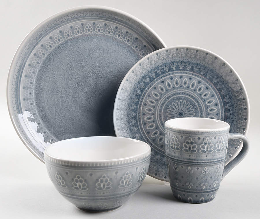 Fez Dove Grey 32 Piece Estate Set by Euro Ceramica-1