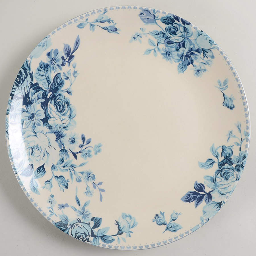 Traditional Blue Rose Dinner Plate by Elama-1