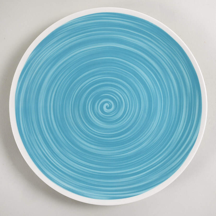 Simpatico Turquoise Dinner Plate by Euro Ceramica-1