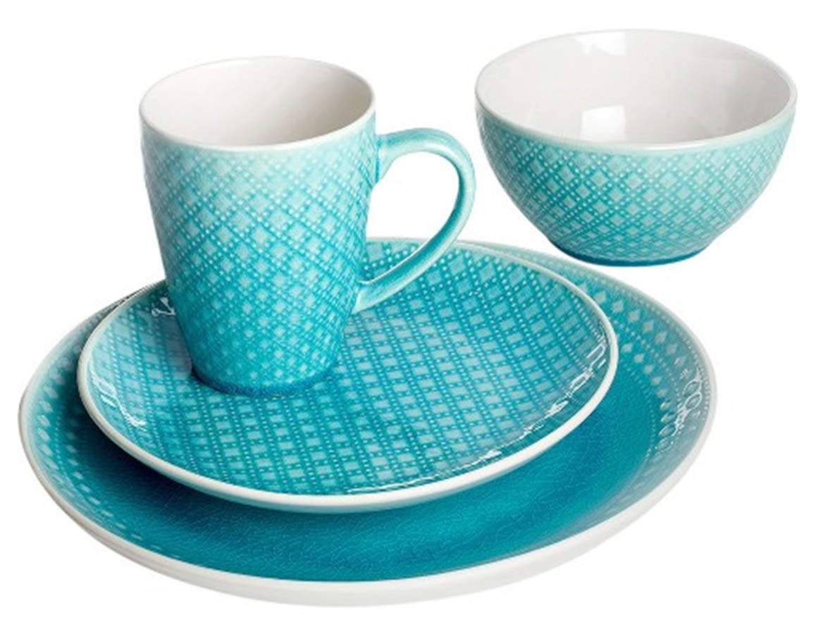 Palma Teal Dinner Plate by Euro Ceramica-1