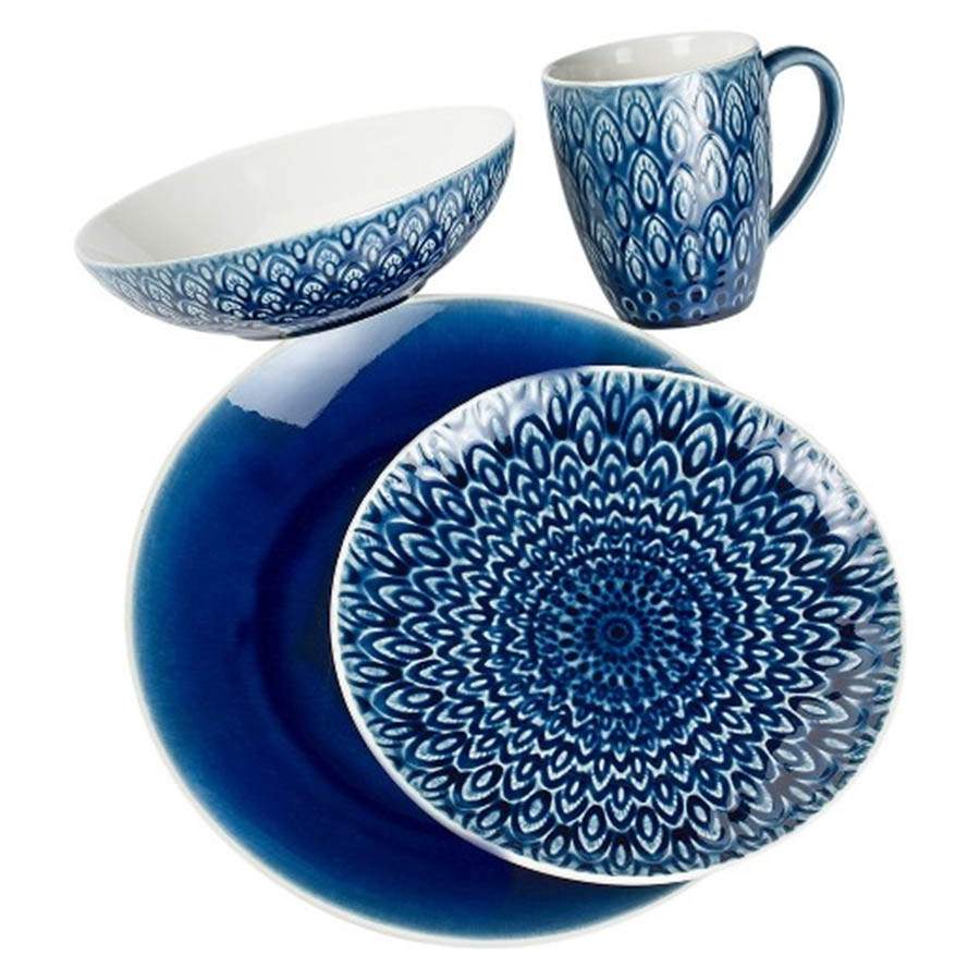 Peacock Blue Dinner Plate by Euro Ceramica-1