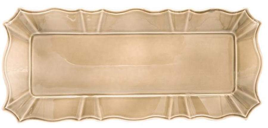 Chloe Taupe 16'' Rectangular Tray by Euro Ceramica-1