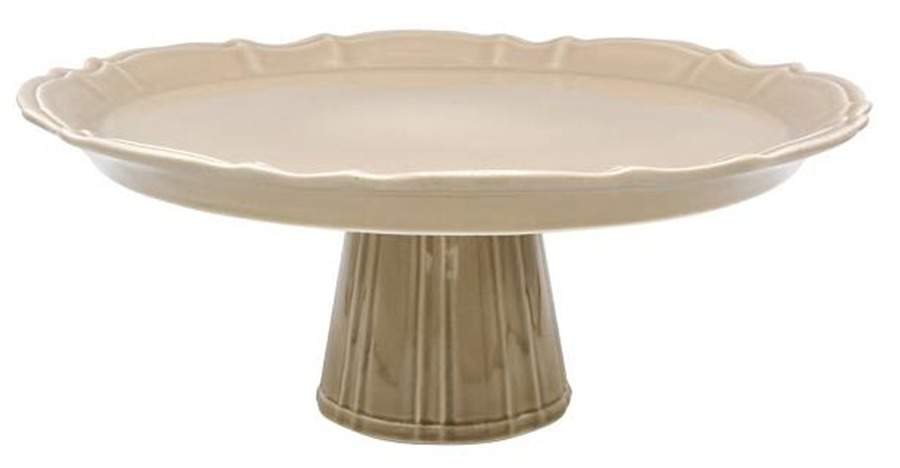 Chloe Taupe 13" Diameter Pedestal Cake Stand by Euro Ceramica-1