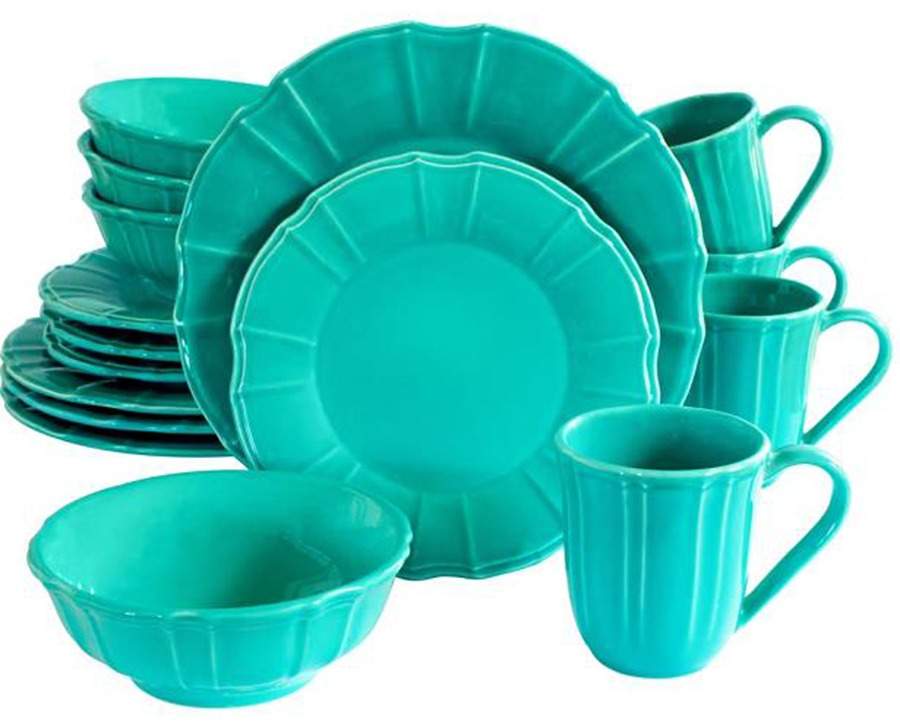 Chloe Turquoise Dinner Plate by Euro Ceramica-1