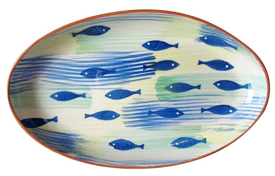 Pescador 19" Oval Serving Platter by Euro Ceramica-1