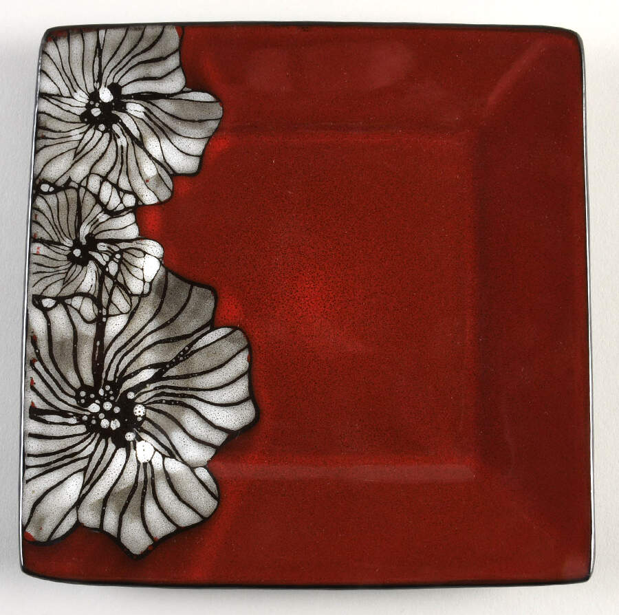 Winter Bloom Square Salad Plate by Elama-1
