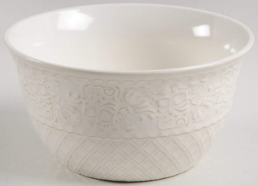 Lotus Ivory Soup/Cereal Bowl by Elama-1