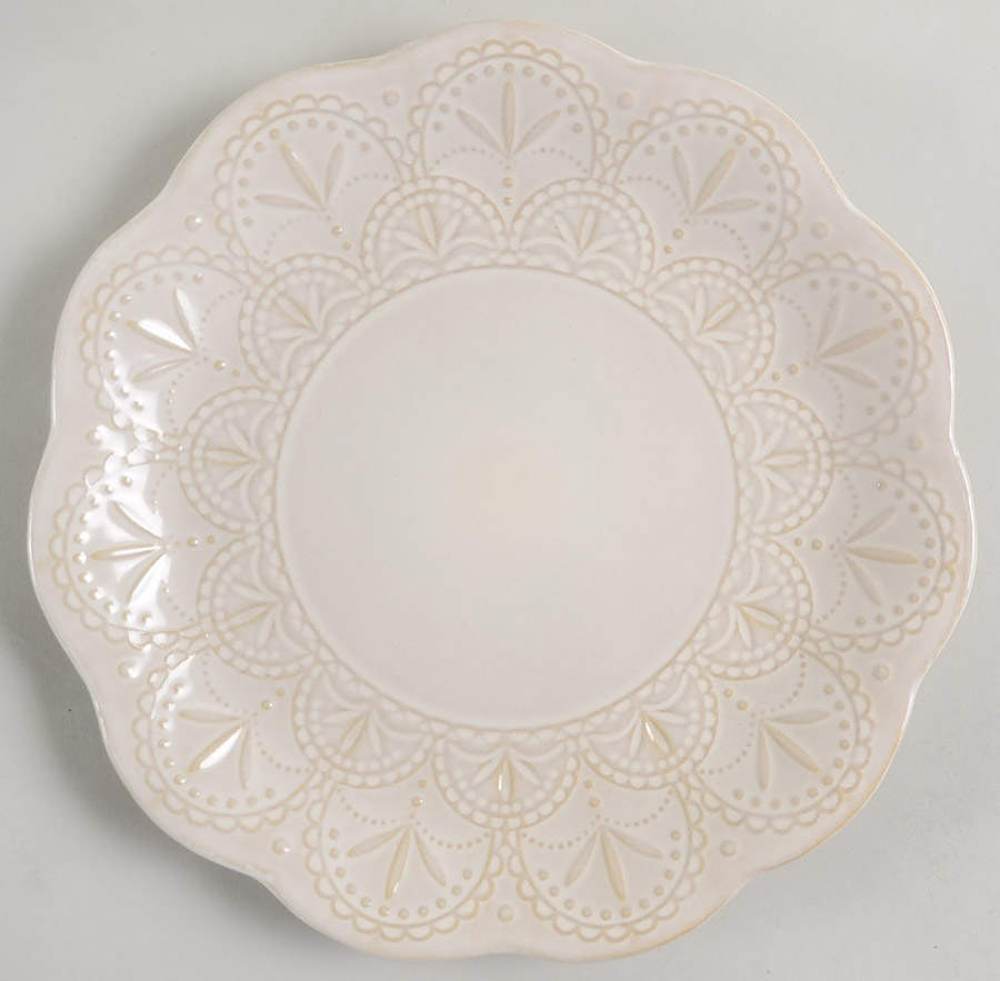 White Lace Salad Plate by Elama-1