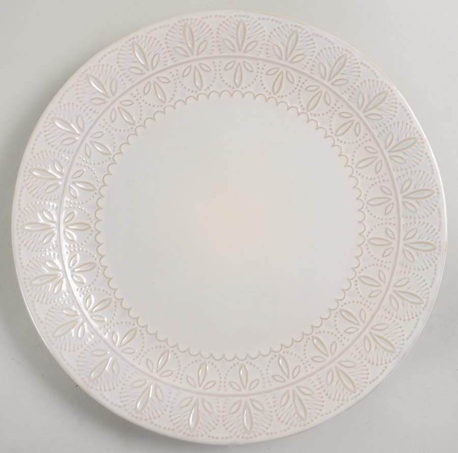 White Lace Dinner Plate by Elama-1