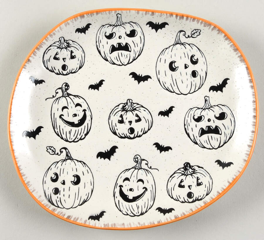 Jack O Lantern Salad/Dessert Plate by Eli + Ana-1