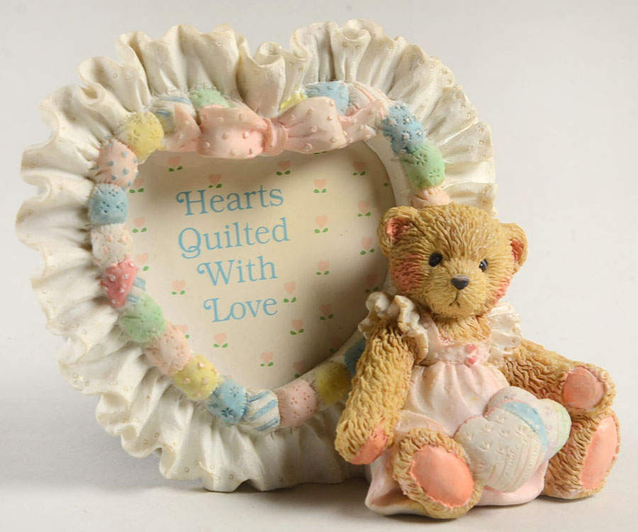 Cherished Teddies Heart Shaped Frame-Holds 2 1/2" X 2" by Enesco-1