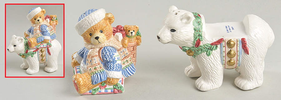 Cherished Teddies Figural Salt & Pepper Set by Enesco-1