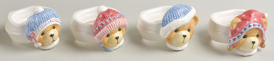 Cherished Teddies Napkin Ring - Set of 4 (Motif 1-4) by Enesco-1