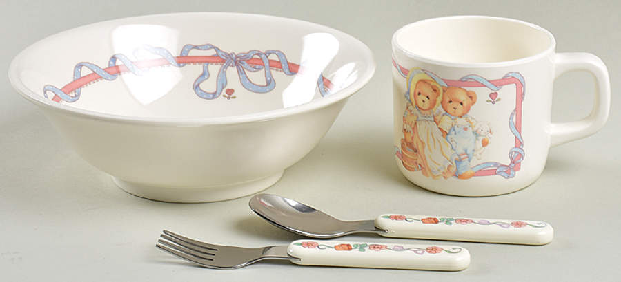 Cherished Teddies (4 Piece) Melamine Child's Set by Enesco-1