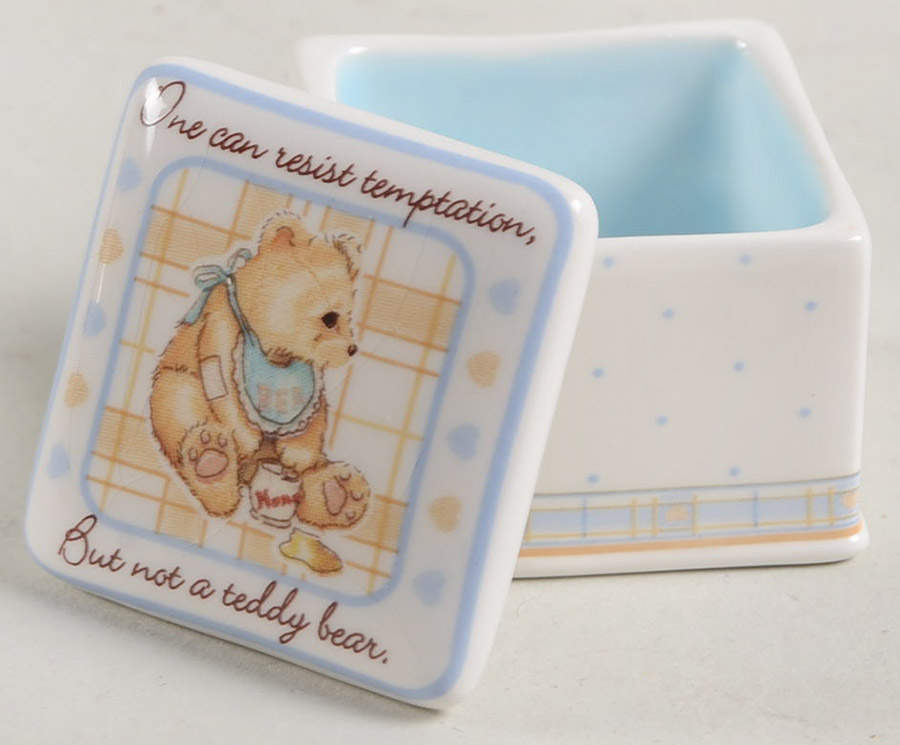 Cherished Teddies Square Miniature Box by Enesco-1