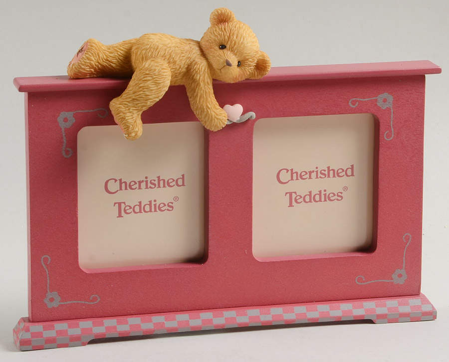 Cherished Teddies Double Frame-Holds 2" X 2" by Enesco-1