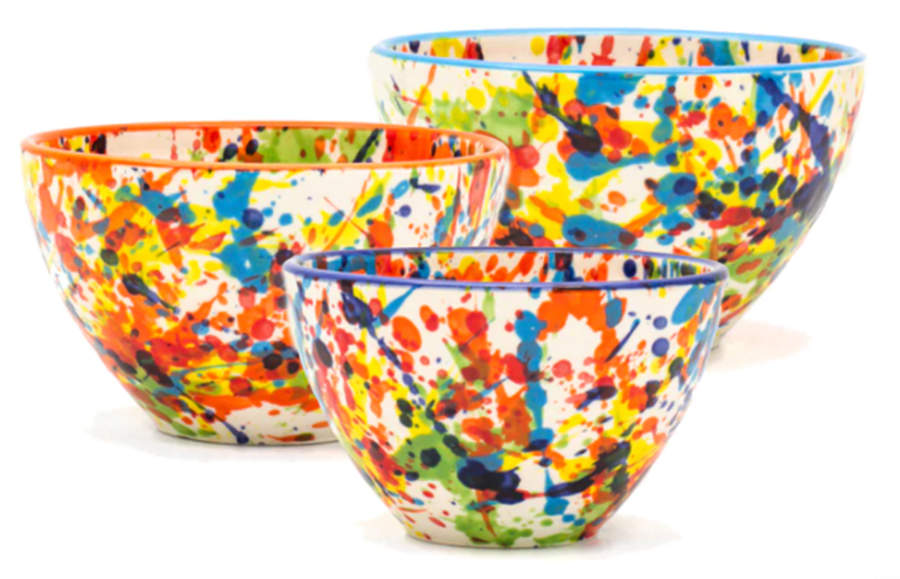 Pintura (3 Piece) Nesting Bowl Set (6", 8", 9") by Euro Ceramica-1