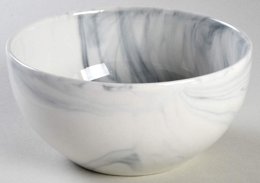 Fine Marble Black Soup/Cereal Bowl by Elama-1