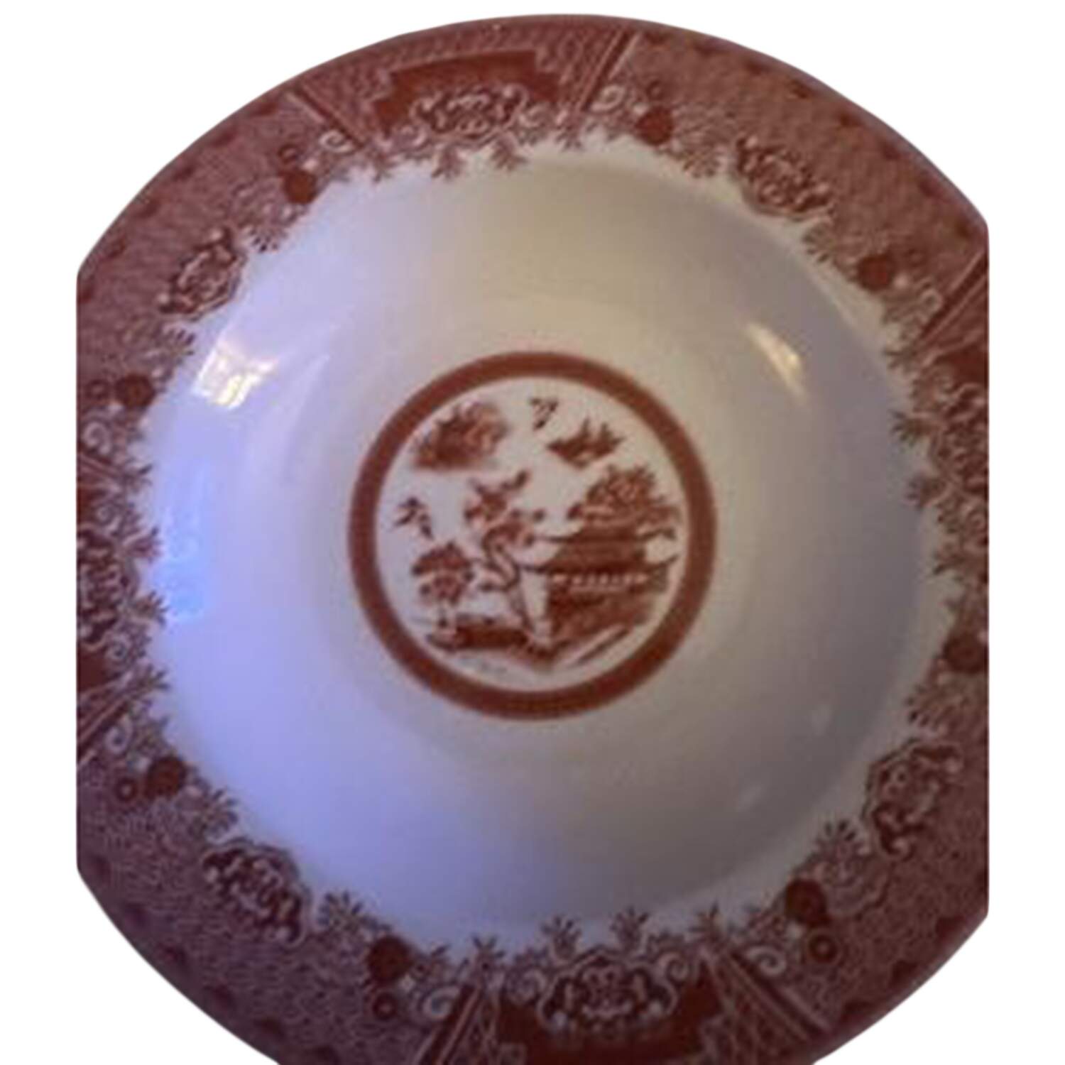 Chinese Garden Red Rim Soup Bowl by Emerald Collection-1