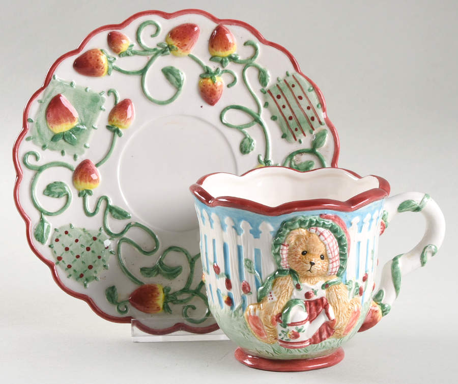 Girl with Watering Can Footed Cup & Saucer Set by Enesco-1