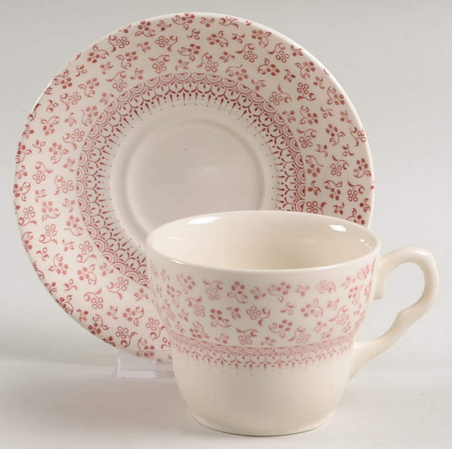 EIT6 Pink Flat Cup & Saucer Set by English Ironstone Tableware-1