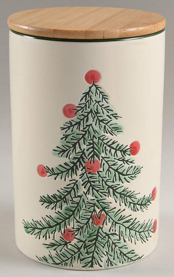 Erma Holiday Tree Large Canister & Lid by Eli + Ana-1