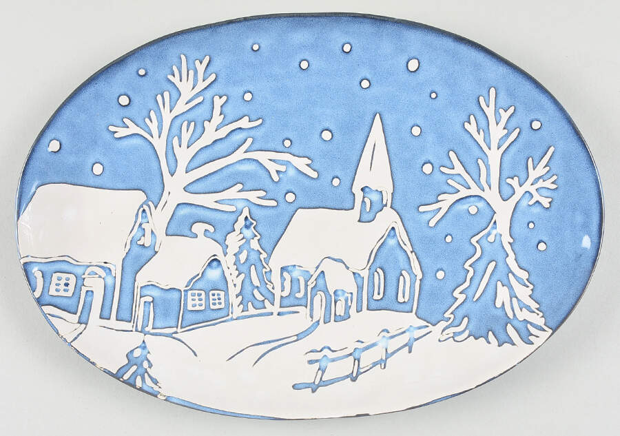 Night Blue 12" Oval Serving Platter by Eli + Ana-1