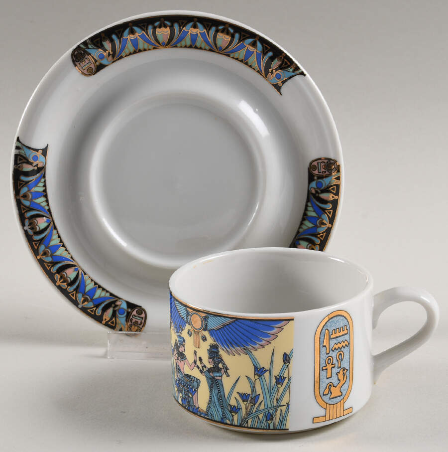 EGY3 Flat Cup & Saucer Set by Egyptian German Porcelain-1