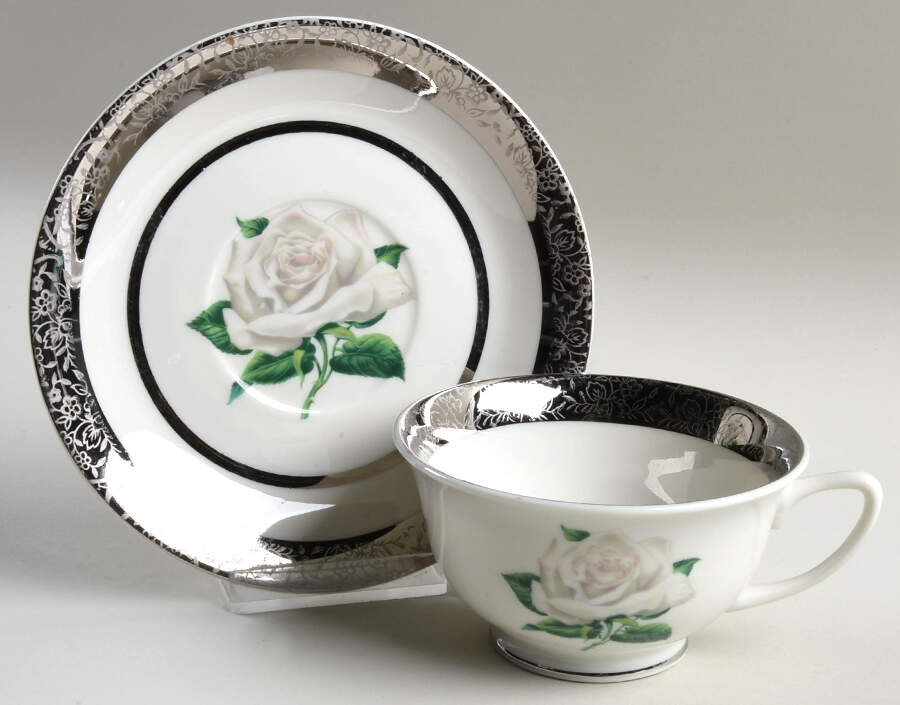EMB107 Footed Cup & Saucer Set by Embassy (American)-1