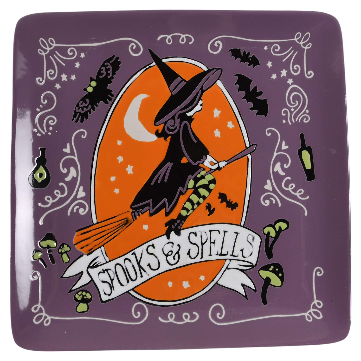 Spooks and Spells Square Dinner Plate by Eli + Ana-1