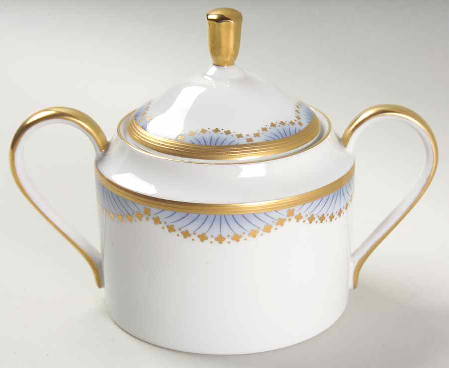 Coronation Blue Sugar Bowl & Lid by Faberge-1