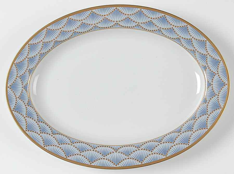 Coronation Blue 14" Oval Serving Platter by Faberge-1