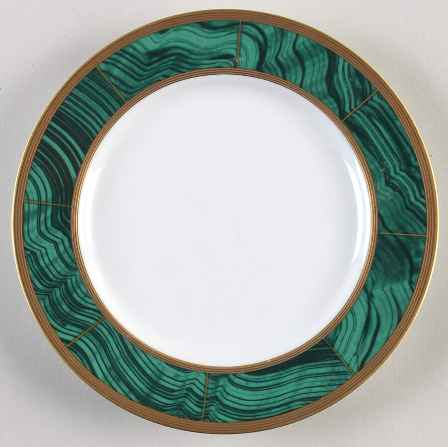 Imperial Court Malachite Salad Plate by Faberge-1