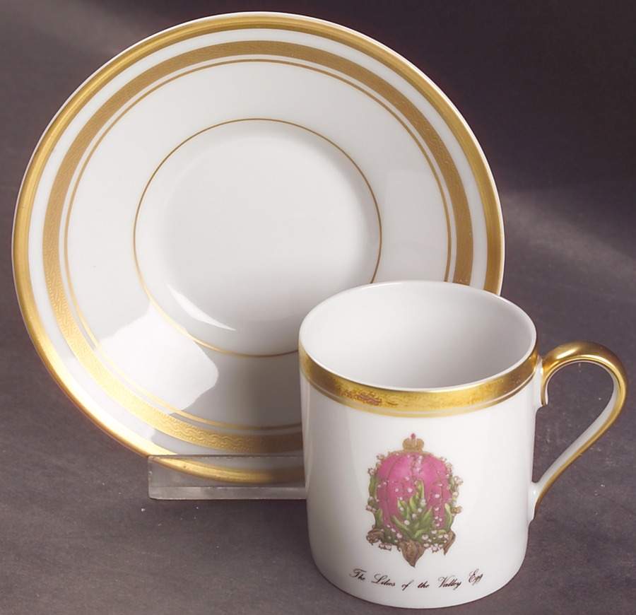 Imperial Egg Collection Flat Demitasse Cup & Saucer Set by Faberge-1
