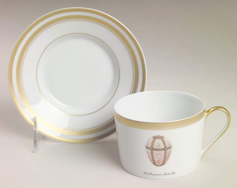 Imperial Egg Collection Flat Cup & Saucer Set by Faberge-1