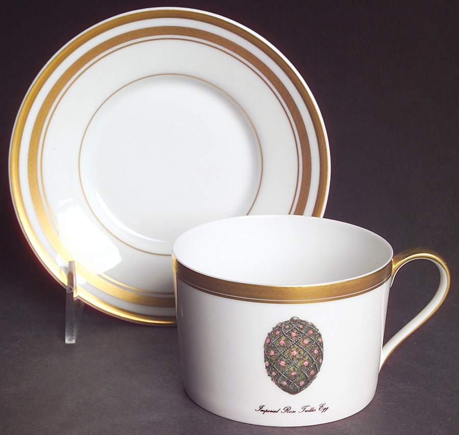 Imperial Egg Collection Flat Cup & Saucer Set by Faberge-1