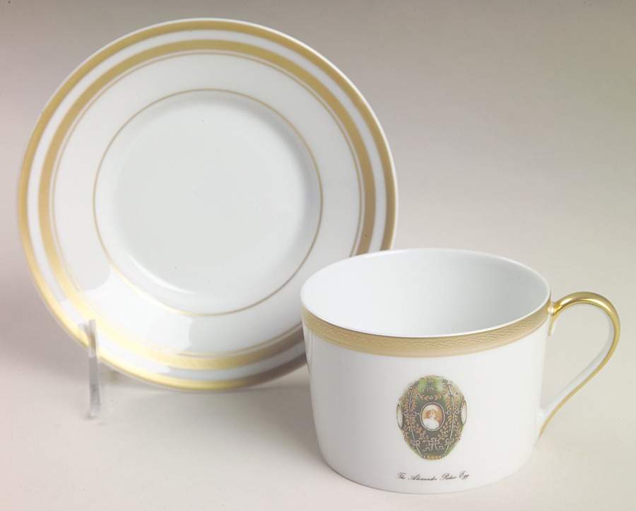 Imperial Egg Collection Flat Cup & Saucer Set by Faberge-1