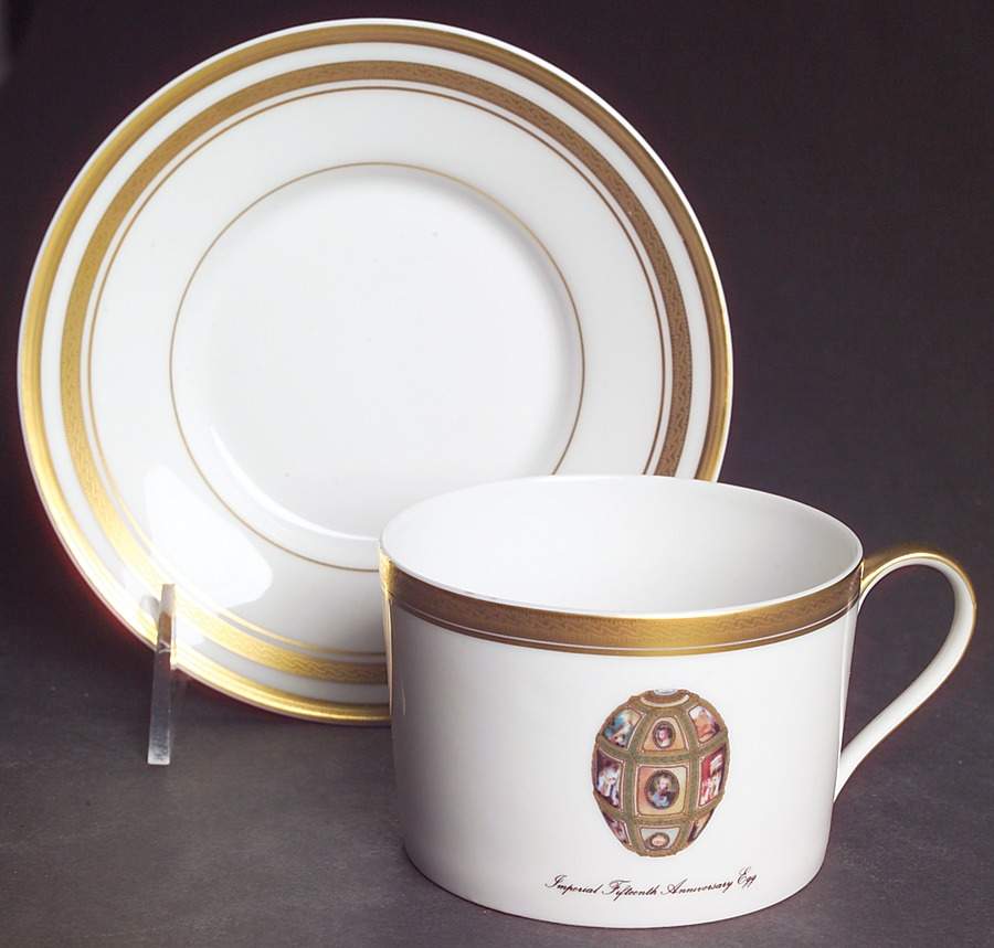 Imperial Egg Collection Flat Cup & Saucer Set by Faberge-1