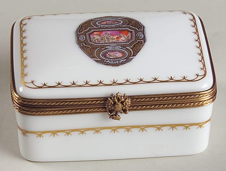 Imperial Egg Collection 2" Rectangular Hinged Box by Faberge-1