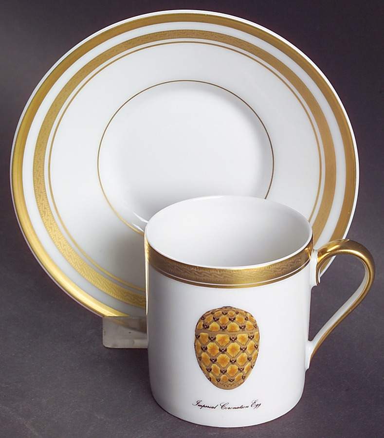 Imperial Egg Collection Flat Demitasse Cup & Saucer Set by Faberge-1