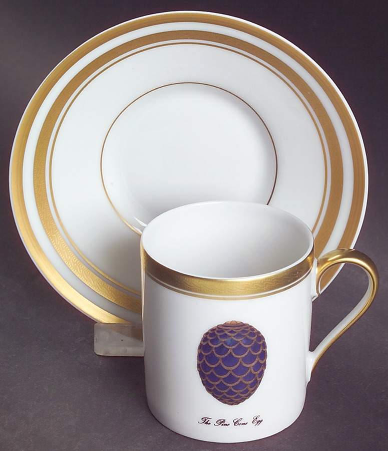 Imperial Egg Collection Flat Demitasse Cup & Saucer Set by Faberge-1