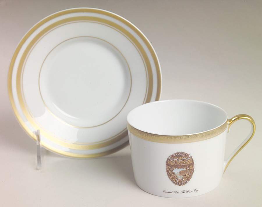 Imperial Egg Collection Flat Cup & Saucer Set by Faberge-1