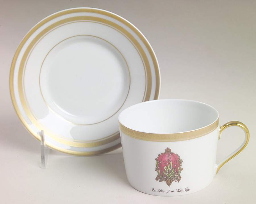 Imperial Egg Collection Flat Cup & Saucer Set by Faberge-1